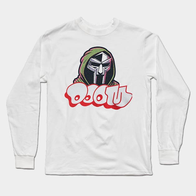 MF DOOM Mask and Logo Long Sleeve T-Shirt by ManyMelany